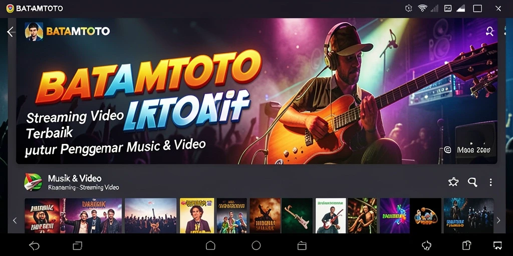 Tampilan aplikasi BATAMTOTO dengan berbagai video musik yang menarik dan mudah diakses.