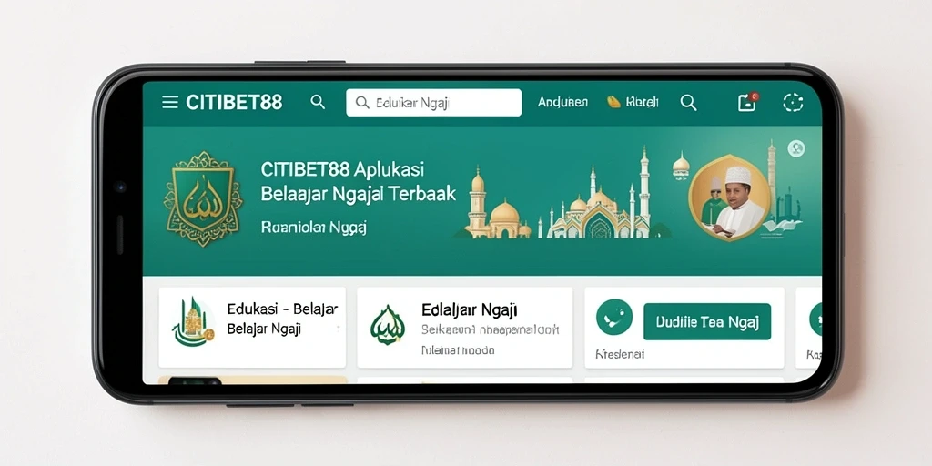 Antarmuka aplikasi CITIBET88 untuk belajar mengaji dengan mudah.