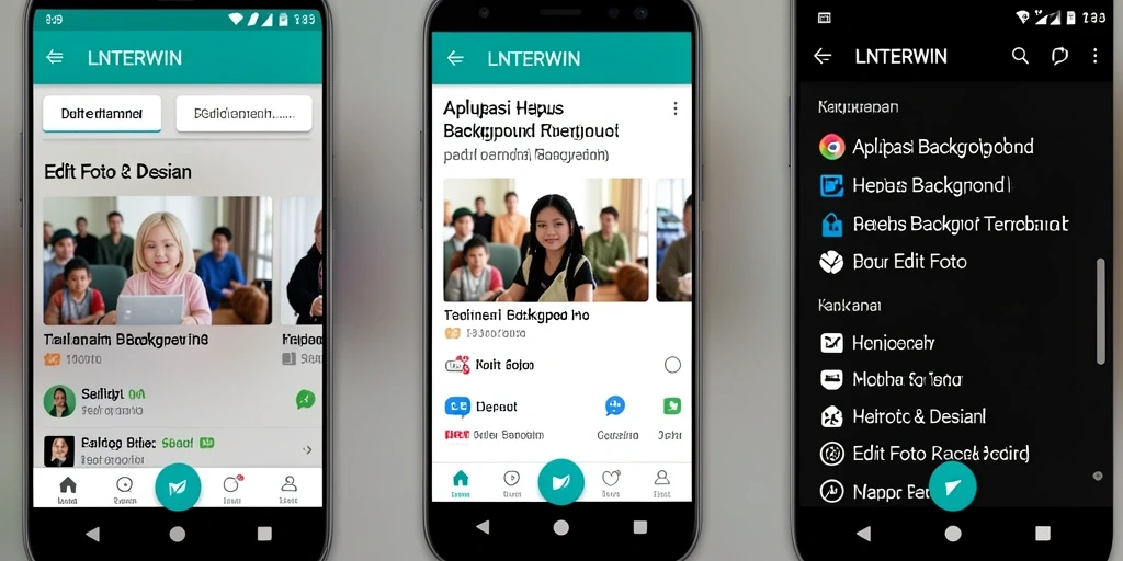 Antarmuka pengguna LNTERWIN saat menghapus latar belakang foto.