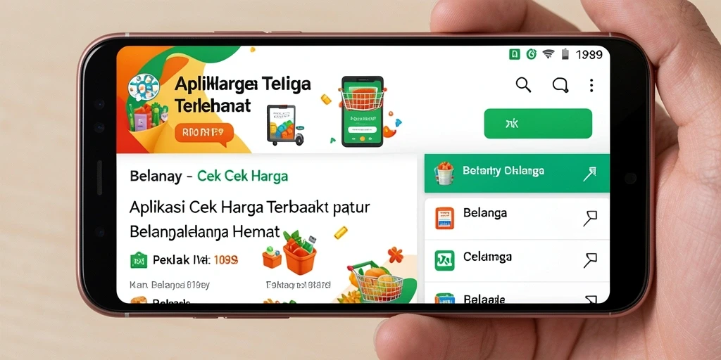 Antarmuka pengguna RI889 yang intuitif untuk Cek Harga produk.