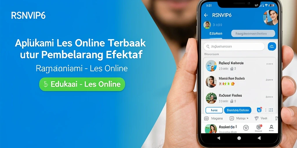 Tampilan antarmuka aplikasi Les Online RSNVIP6 yang user-friendly.