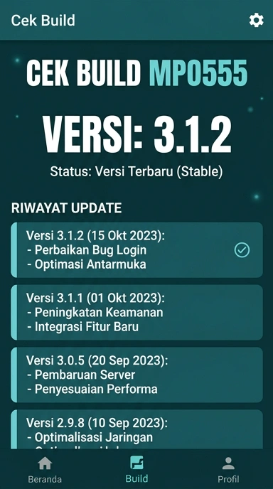Tampilan riwayat versi mpo555